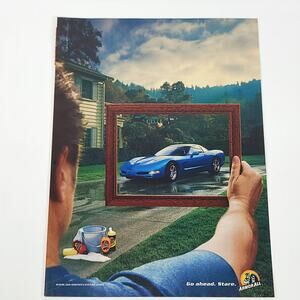 Chevrolet Corvette Go Ahead‎ Stare Framed Art Print Ad 2008 Rod & Custom 8.5x11